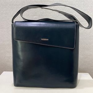 FENDISSIME Blue Smooth Leather Shoulder Bag